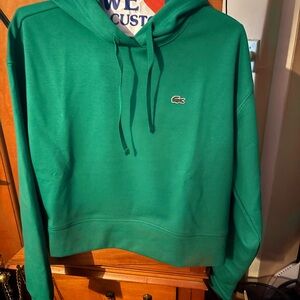 Lacoste Emerald Green Hooded Sweatshirt with Croc Logo
